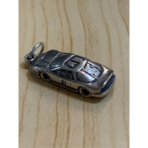 Race Car Sterling Silver Jewelry Charm #vehicle #speed #travel - Picture 1 of 6